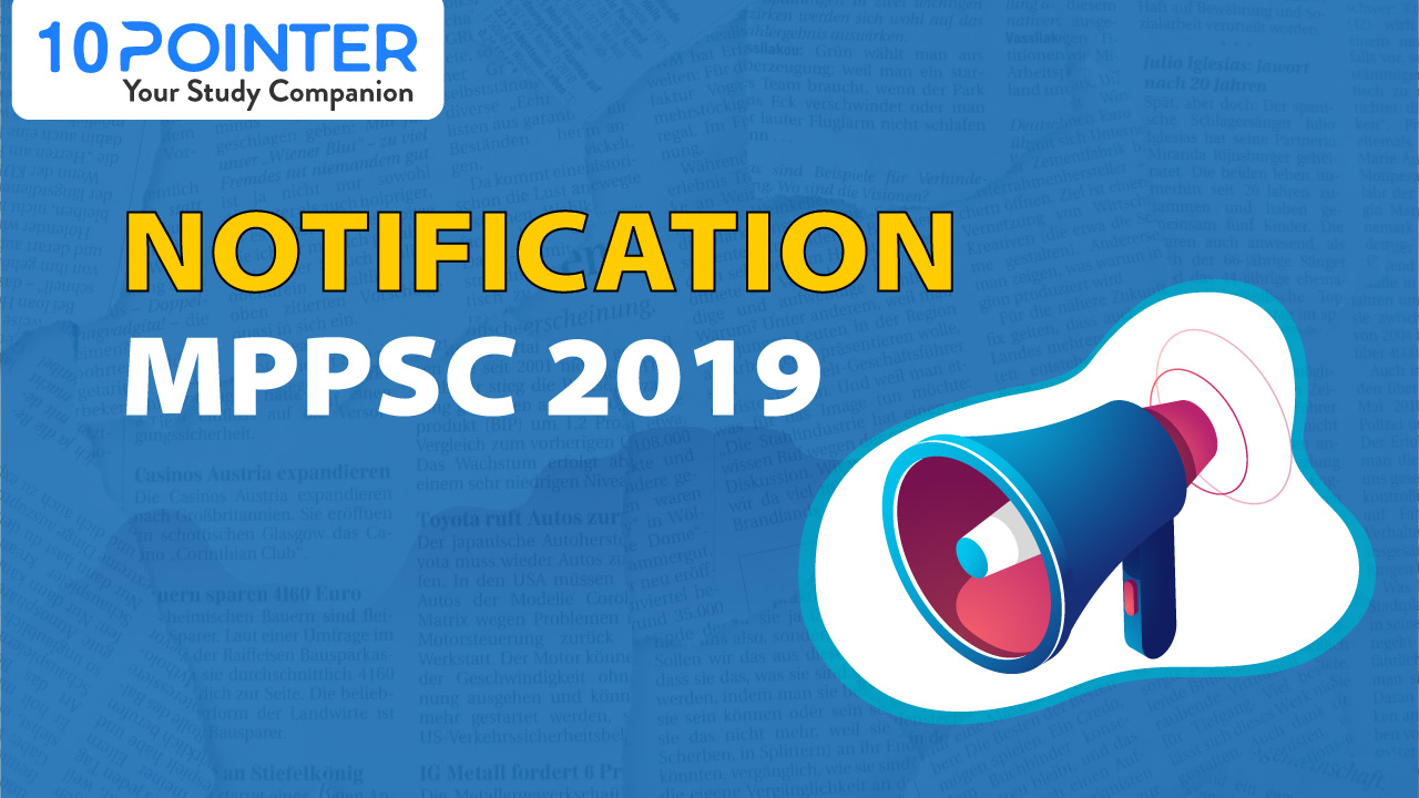 MPPSC Notification for Civil Service Exam 2019